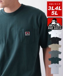 MARUKAWA(大きいサイズのマルカワ)/【BEN DAVIS】ベンデイビス 大きいサイズ 無地 半袖 ポケット 付き Tシャツ/ストリート アメカジ カジュアル/ダークグリーン