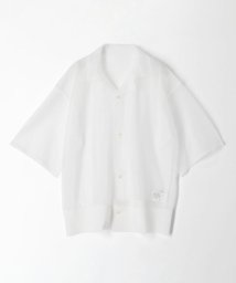 MACPHEE(MACPHEE)/シースルーナイロンポリエステル オープンカラーシャツ/11ホワイト