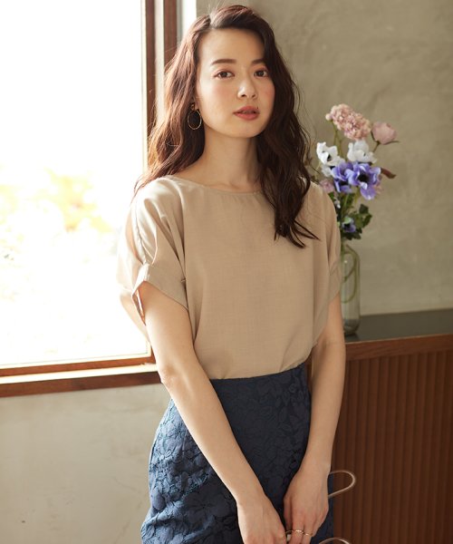 クーポン セール Off 洗える リネンライクタックスリーブブラウス ナチュラルビューティーベーシック Natural Beauty Basic Magaseek