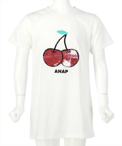 ANAP KIDS(アナップキッズ)/チェリースパンコールチュニック/オフホワイト