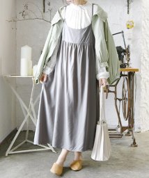 and it_(アンドイット)/エミュラル emural バックリボンキャミレーヨンワンピース【10】【M－L】レディース 春夏 ワンピース キャミワンピ ライトグレー ダークブルー オリーブ/ライトグレー