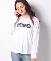 RUSTY(ラスティ（レディース）)/【RUSTY】ナガソデ UVTシャツ/ホワイト×ネイビー