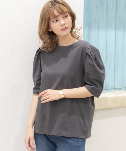 セール パワーショルダーtシャツ インナー半袖 カットソー トップス Tシャツ パワショル パフスリーブパフ 7 5 分 袖 涼しい 夏 コットン 綿 100 アドティエ Ad Thie Magaseek