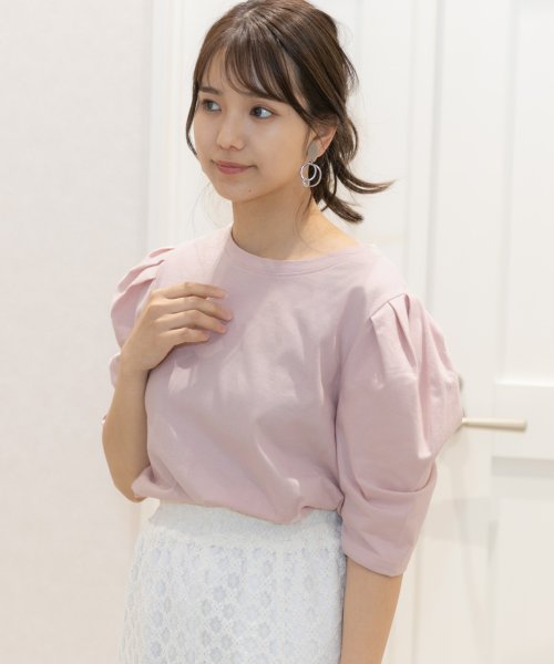 セール パワーショルダーtシャツ インナー半袖 カットソー トップス Tシャツ パワショル パフスリーブパフ 7 5 分 袖 涼しい 夏 コットン 綿 100 アドティエ Ad Thie Magaseek