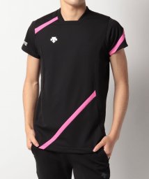 DESCENTE(デサント)/【VOLLEYBALL】半袖ライトゲームシャツ/ブラック×ピンク
