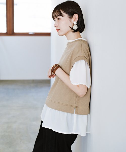 セール 10 Off 楽ちんに今っぽ 好バランスな重ね着コーデが簡単にできるドッキングトップス ハコ Haco Magaseek