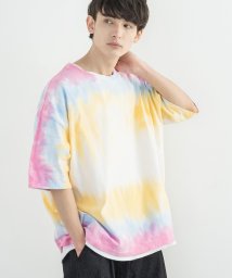 Rocky Monroe(ロッキーモンロー)/Tシャツ 半袖 トップス カットソー カジュアル タイダイ染め オーバーサイズ ビッグシルエット ストリート メンズ シンプル ゆったり コットン BIG 総柄/ホワイト