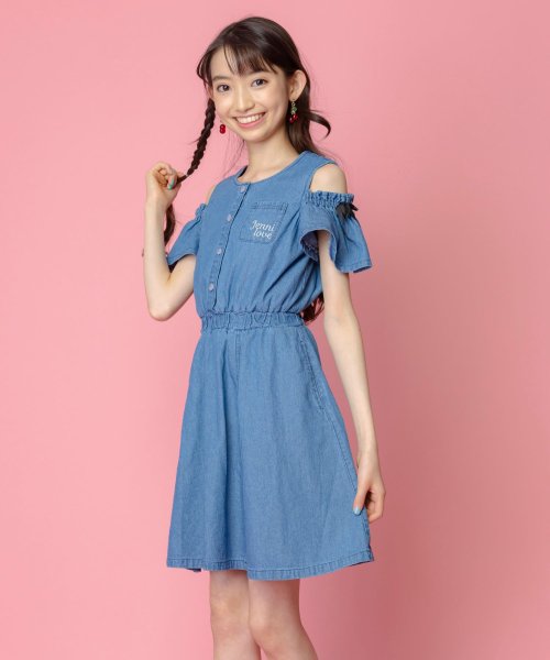 セール 50 Off 肩あきフレアスリーブデニムワンピ ジェニィラブ Jenni Love Magaseek