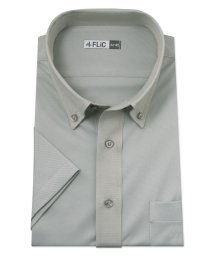 FLiC/時短シャツ クールビズ ノーアイロン ワイシャツ ニットシャツ ストレッチ ポロシャツ メンズ シャツ ビジネス ボタンダウン グレー 異素材 yシャツ カッタ/503954887