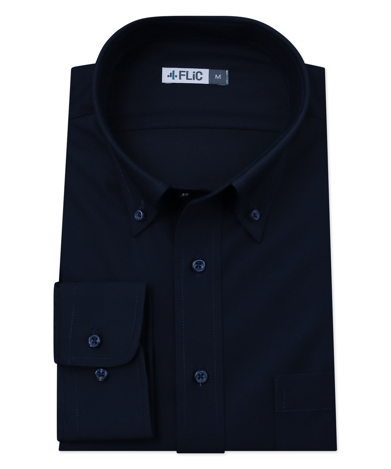 時短シャツ ノーアイロン ワイシャツ ニットシャツ ストレッチ ポロシャツ メンズ シャツ ビジネス ボタンダウン ネイビー yシャツ カッターシャツ  長袖 吸(503954905) | フリック(FLiC) - MAGASEEK
