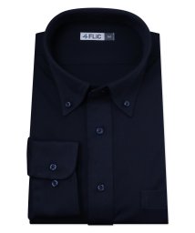 FLiC/時短シャツ ノーアイロン ワイシャツ ニットシャツ ストレッチ ポロシャツ メンズ シャツ ビジネス ボタンダウン ネイビー yシャツ カッターシャツ 長袖 吸/503954921