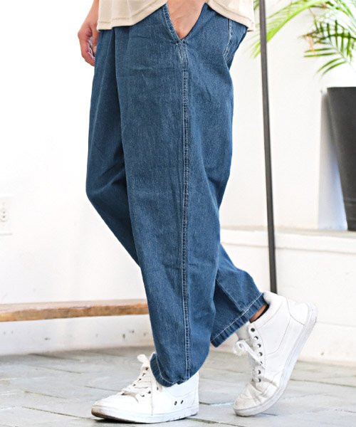 セール 15 Off デニムワイドテーパードパンツ デニムパンツ メンズ ワイドパンツ テーパード ラグスタイル Luxstyle Magaseek