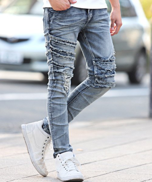 セール リメイク加工スキニーデニムパンツ デニム パンツ スキニー アンクル ダメージ ロングパンツ ラグスタイル Luxstyle Magaseek セール リメイク加工スキニーデニムパンツ デニム パンツ スキニー アンクル ダメージ ロングパンツ ラグスタイル Luxstyle Magaseek