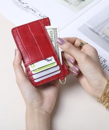 UNGRID bag(アングリッド　バッグ)/マッドクロコ カード財布キーリング付き/RED