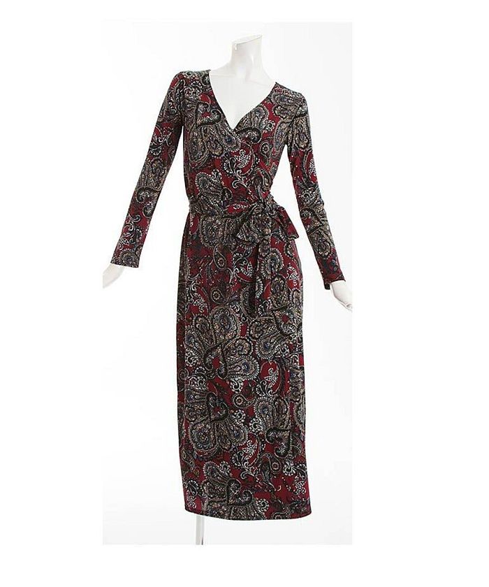 セール ペイズリー柄 ワンピース ラップ ワンピース スカートセットアップ カシュクール ワンピース キャバワンピ 長袖 リューユ Rew You Magaseek