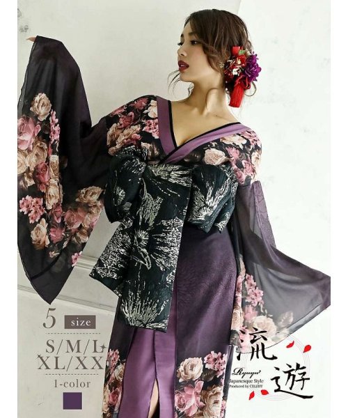 セール リューユ Rew You 花魁 着物ドレス キャバドレス 和柄ドレス 花柄 Magaseek