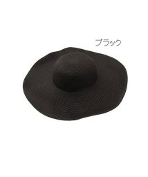 Rew-You(リューユ)/シンプル 麦わら 帽子 つば広め キャバ帽子/ブラック