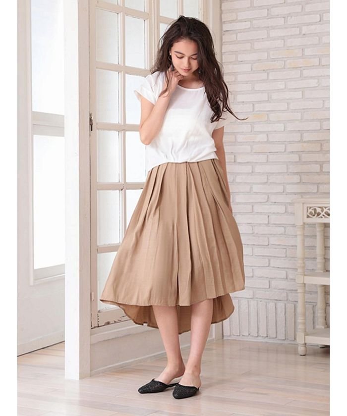 セール Rvate ウエストタックテールカットスカート Ryuyu リューユ アシメントリー無地ロング丈スカート アールベート Rvate Magaseek