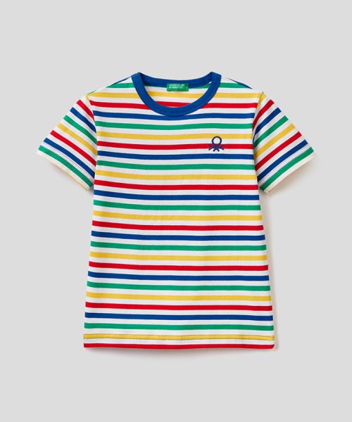 セール マルチボーダーtシャツ カットソー ユナイテッド カラーズ オブ ベネトン ボーイズ Benetton United Colors Of Benetton Boys Magaseek