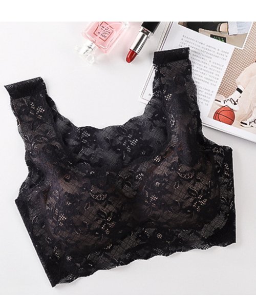 Lace Ladies(レースレディース)/総レース ノンワイヤーカップ付きソフトブラジャー/ブラック