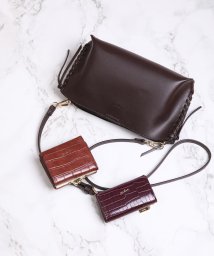 UNGRID bag(アングリッド　バッグ)/スムース サイドかがりミニポシェット/DBRN