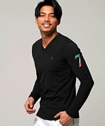 長袖tシャツ メンズ ブランド ロンt Vネック エンブレム ワンポイント おしゃれ ブラック グレー ホワイト 白 黒 カジュアル スポーティー ラグジュアリ ヴィオラ Viola Magaseek