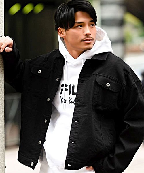 セール デニムジャケット メンズ Gジャン ストレッチ 伸縮性 セットアップ可 羽織 オーバーサイズ 大きめ ゆったり ダメージ クラッシュ アウター カジュアル スト キャバリア Cavaria Magaseek