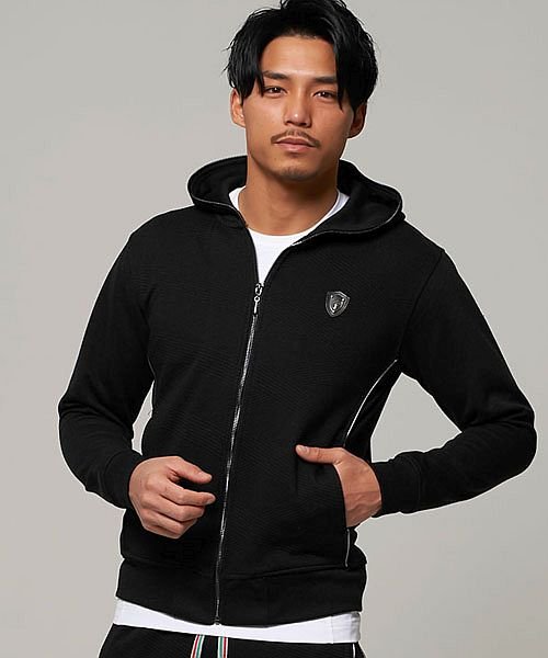 パーカー メンズ トップス ジップアップ ストレッチ 伸縮性 羽織 綿ポリ タイト キレイめ カジュアル 大人 上品 セットアップ可 イタリア ミラノ Viol ヴィオラ Viola Magaseek