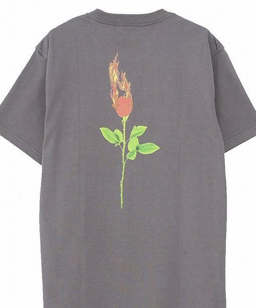 razz(ラズ)/トップス メンズ ロンT 長袖Tシャツ カットソー クルーネック プリント バラ 薔薇 M L XL ホワイト グレー黒 ユニセックス RAZZIS ラズ 春 /グレー