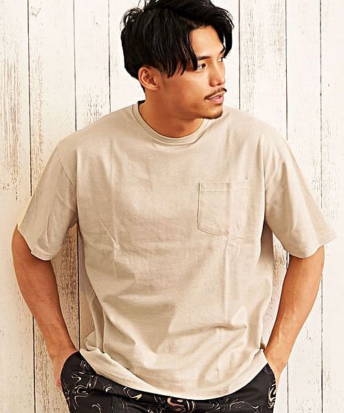 VICCI(ビッチ)/Tシャツ メンズ 半袖 撥水加工 汗染み防止 速乾 大きいサイズ ビッグシルエット 無地 ポケット 黒 白 紺 ブラック ホワイト グレー ネイビー ベージュ /ベージュ