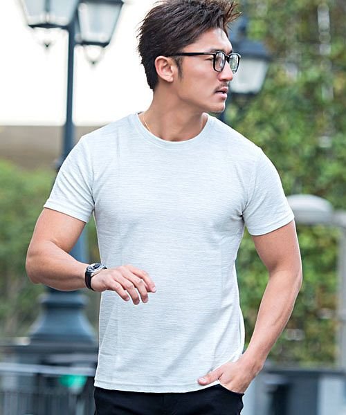 Tシャツ メンズ 半袖 ブランド カットソー おしゃれ ボーダー柄 ボーダーtシャツ 裏毛 クルーネック 半袖tシャツ トップス グレー ネイビー ホワイト レ ビッチ Vicci Magaseek