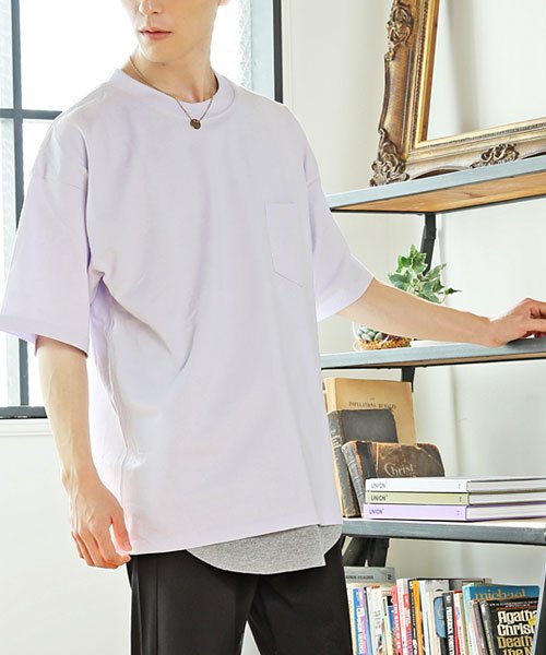 TopIsm(トップイズム)/2点セット アンサンブル ロングタンクトップと半袖Tシャツカットソー/グレー