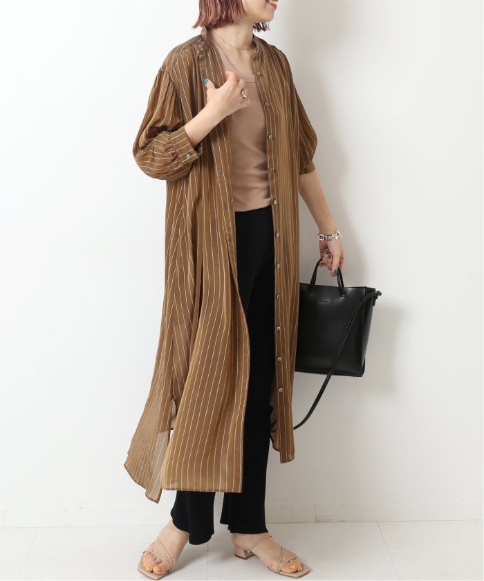 キュプラストライプシャツワンピース スピック スパン Spick Span Magaseek