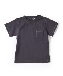 BeBe(ベベ)/【USA コットン】 配色 ステッチ ロゴ プリント  Tシャツ（90～150c/ブラック