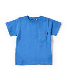 BeBe(ベベ)/【USA コットン】 配色 ステッチ ロゴ プリント  Tシャツ（90～150c/ブルー