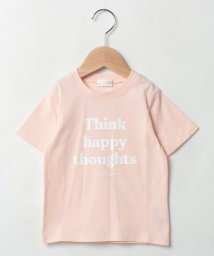 b-ROOM(ビールーム)/ロゴ・レインボー刺しゅう半袖Tシャツ/ライトピンク