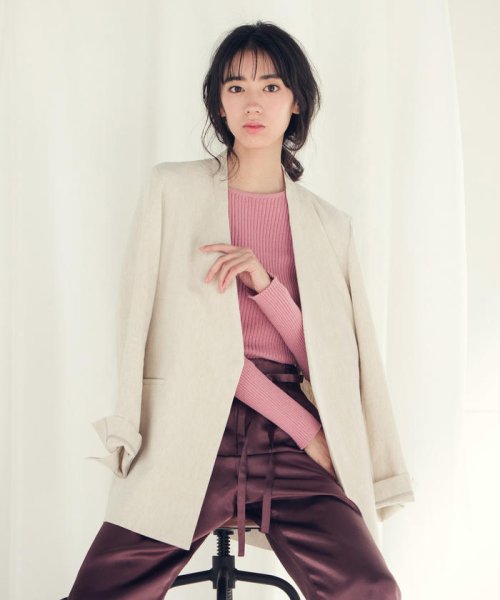 セール 雑誌掲載 セットアップ対応 洗濯機で洗える 麻ツイルストレッチジャケット ドロワット ロートレアモン Droite Lautreamont Magaseek