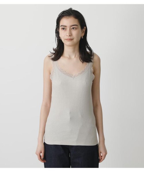 AZUL by moussy(アズールバイマウジー)/BASIC LACE CAMISOLE/L/BEG1