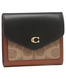 COACH/コーチ 三つ折り財布 シグネチャー ミニ財布 ベージュ ブラック レディース COACH C3156 B4NQ6/503958065