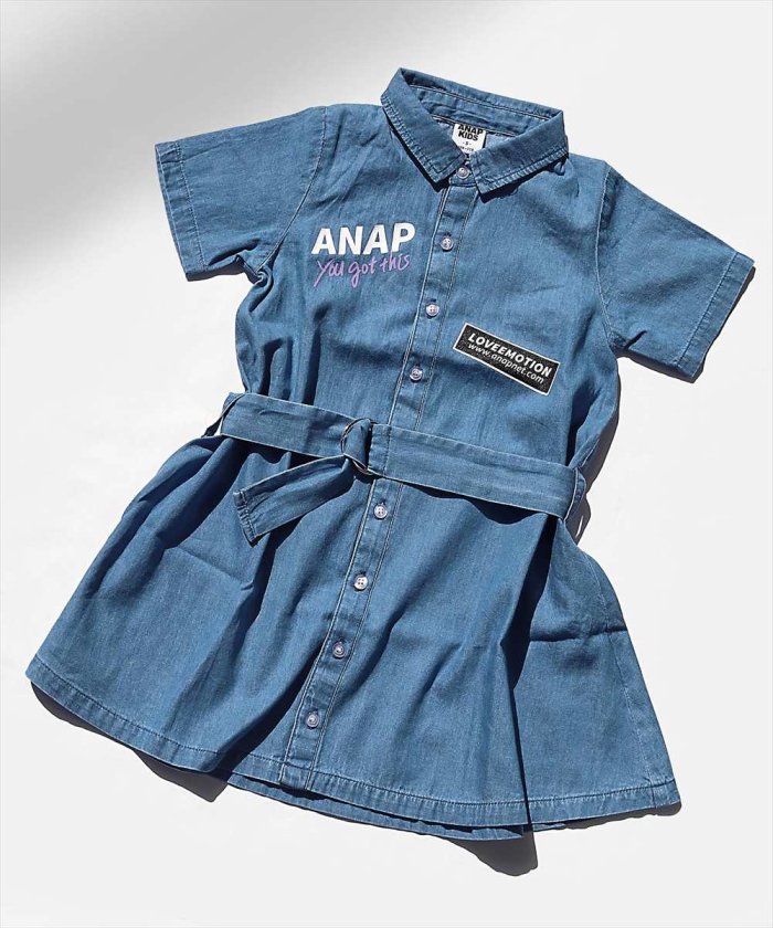 セール ベルト付デニムシャツワンピース アナップキッズ Anap Kids Magaseek
