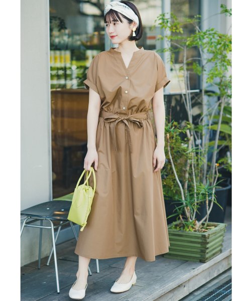 セール 7 Off お仕事にもデートにも ウエストリボンで印象チェンジできるシャツワンピース ハコ Haco Magaseek