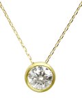 スペシャルプライス！K18YG 天然ダイヤモンド 厳選SIクラス 0.3ct フクリン K18ネックレス 【カード鑑別書付/5cmAJサービス】