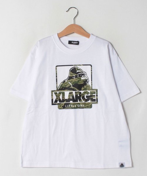 XLARGE KIDS(エクストララージ　キッズ)/抗菌防臭 迷彩OGゴリラビッグTシャツ/ホワイト