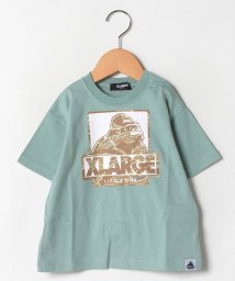 XLARGE KIDS(エクストララージ　キッズ)/抗菌防臭 迷彩OGゴリラビッグTシャツ/ブルーグリーン