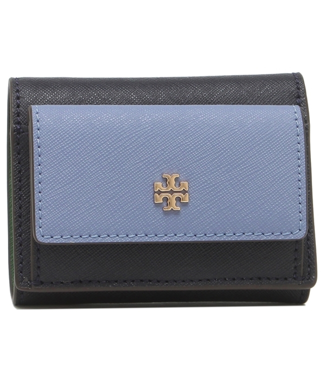 トリーバーチ アウトレット 三つ折り財布 エマーソン ミニ財布 ブルー マルチ レディース TORY BURCH 80132 417