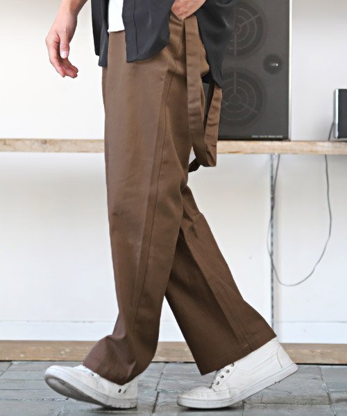 セール ツイルサスペンダーパンツ ワイドパンツ メンズ サスペンダー ツイル ラグスタイル Luxstyle Magaseek