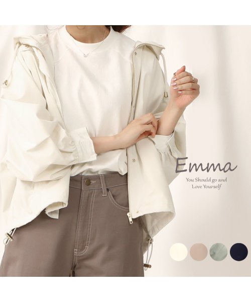 e.m.a(エマ)/袖にボリュームをつけたオーバーサイズのマウンテンパーカー/アイボリー