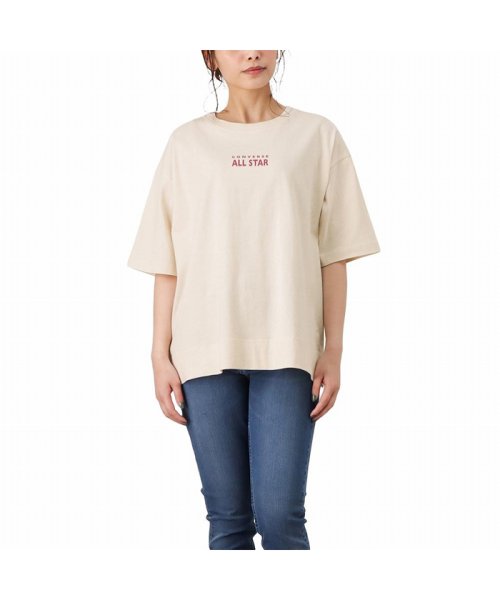 MAC HOUSE(women)(マックハウス（レディース）)/CONVERSE コンバース ネップ天竺プリントTシャツ 1282－7856/レッド