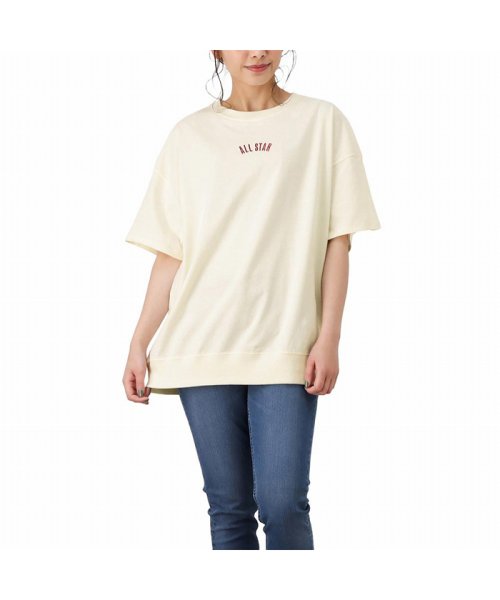 MAC HOUSE(women)(マックハウス（レディース）)/CONVERSE コンバース 天竺スウェットTシャツ 1282－7866/アイボリー