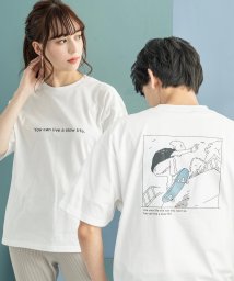 Rocky Monroe(ロッキーモンロー)/半袖プリントT メンズ レディース ユニセックス Tシャツ カジュアル ビッグシルエット オーバーサイズ 綿 コットン バックプリント ストリート イラスト 中/オフホワイト系2